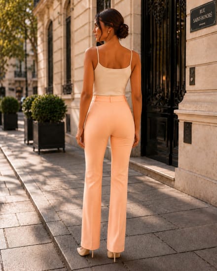 Pantalon Milie structuré coupe près des cuisses