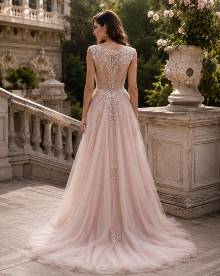 Agathe — robe de soirée bustier dentelle tulle strass