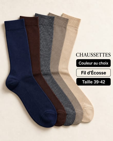 Chaussettes en fil d'Ecosse couleur au choix