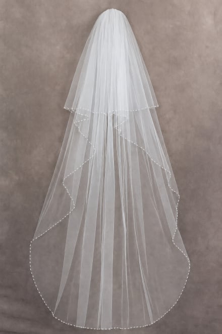 Voile VL6630 - long 3 mètres avec bordure perlée