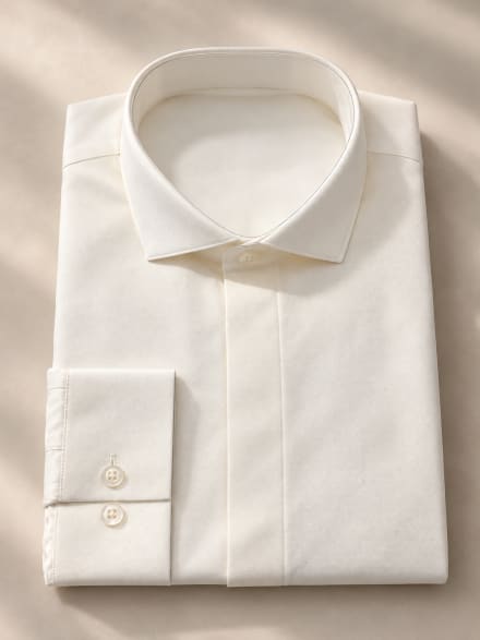 Chemise col cassé ivoire beige