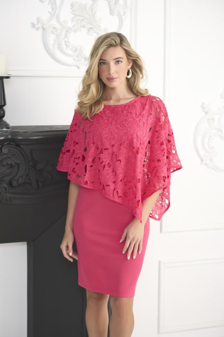 Eliana — robe courte droite cape guipure