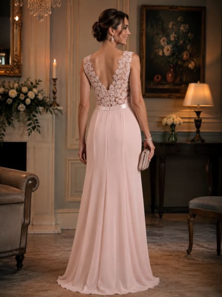 Grazia — robe soirée longue broderies ceinture satinée