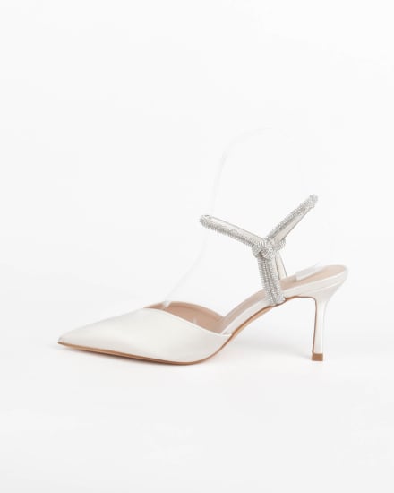Clémia — escarpins ouverts rose poudré bride bijou talon fin 6 cm