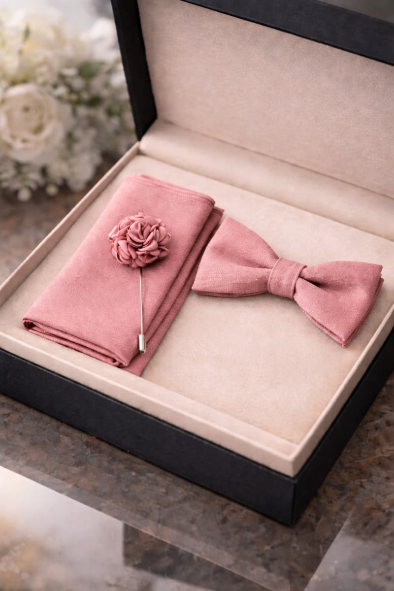 Noeud + pochette + broche