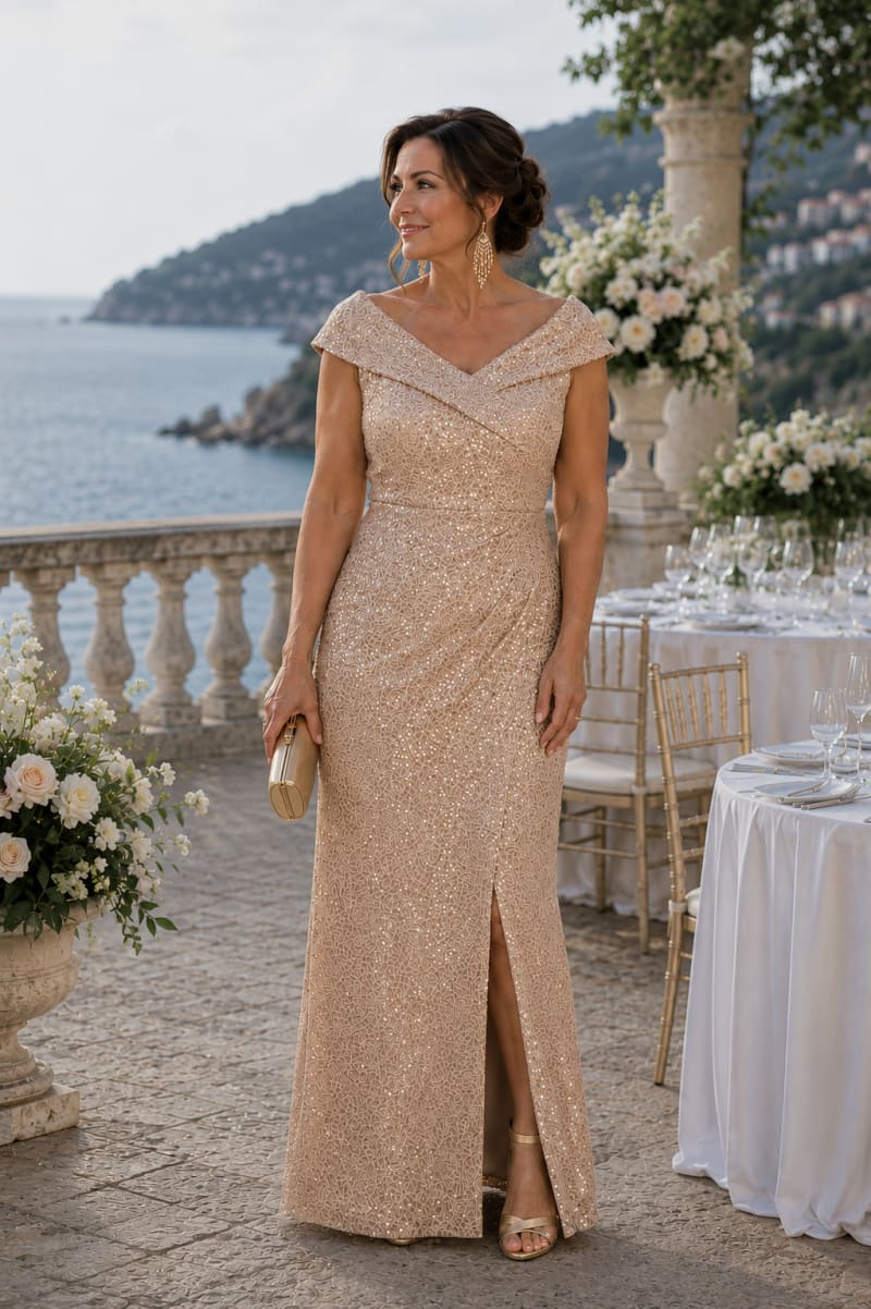 Abele - Robe longue en dentelle à sequins