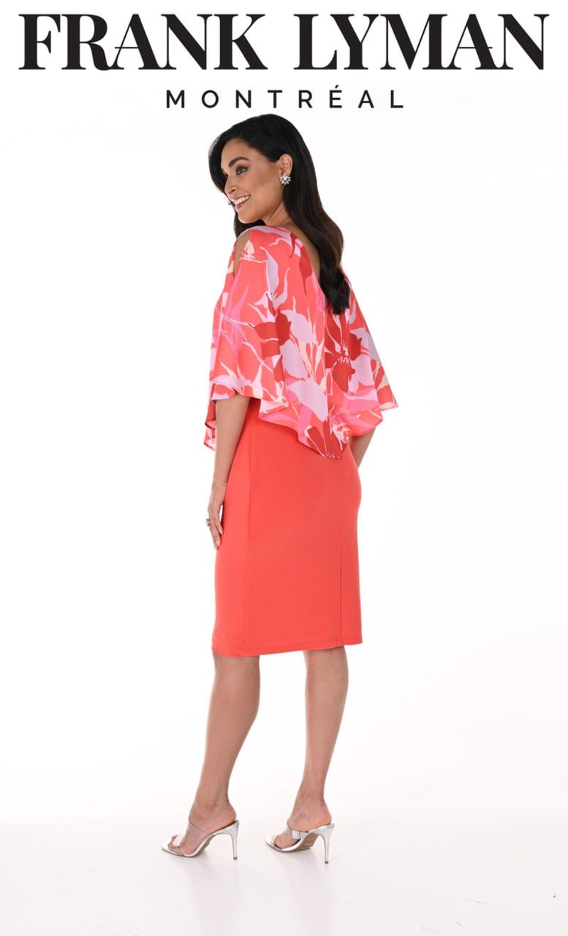 Lia — robe courte droite top mousseline imprimée décolleté V boléro cape