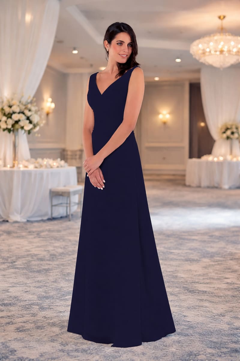 Colette — robe longue mousseline fluide décolleté en V plissé croisé