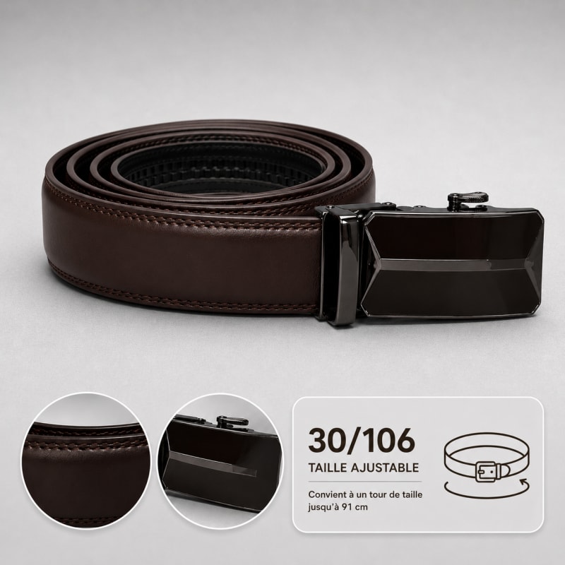 Ceinture cuir marron foncé