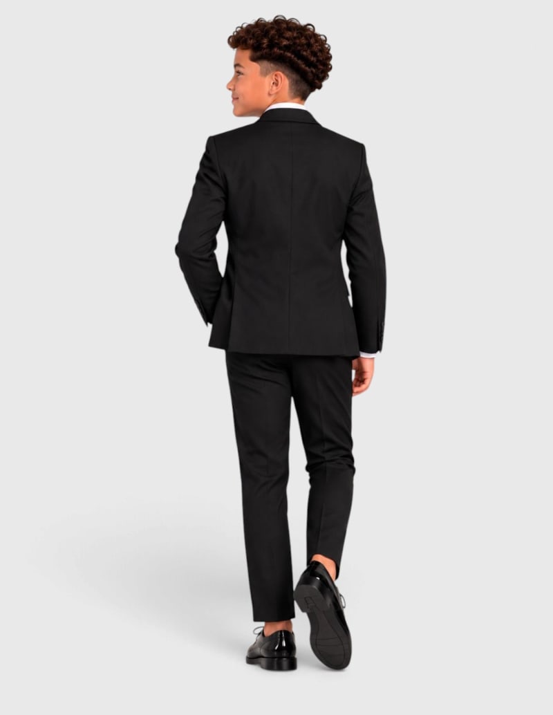 Pantalon Jeremy noir slim ceinture bouton