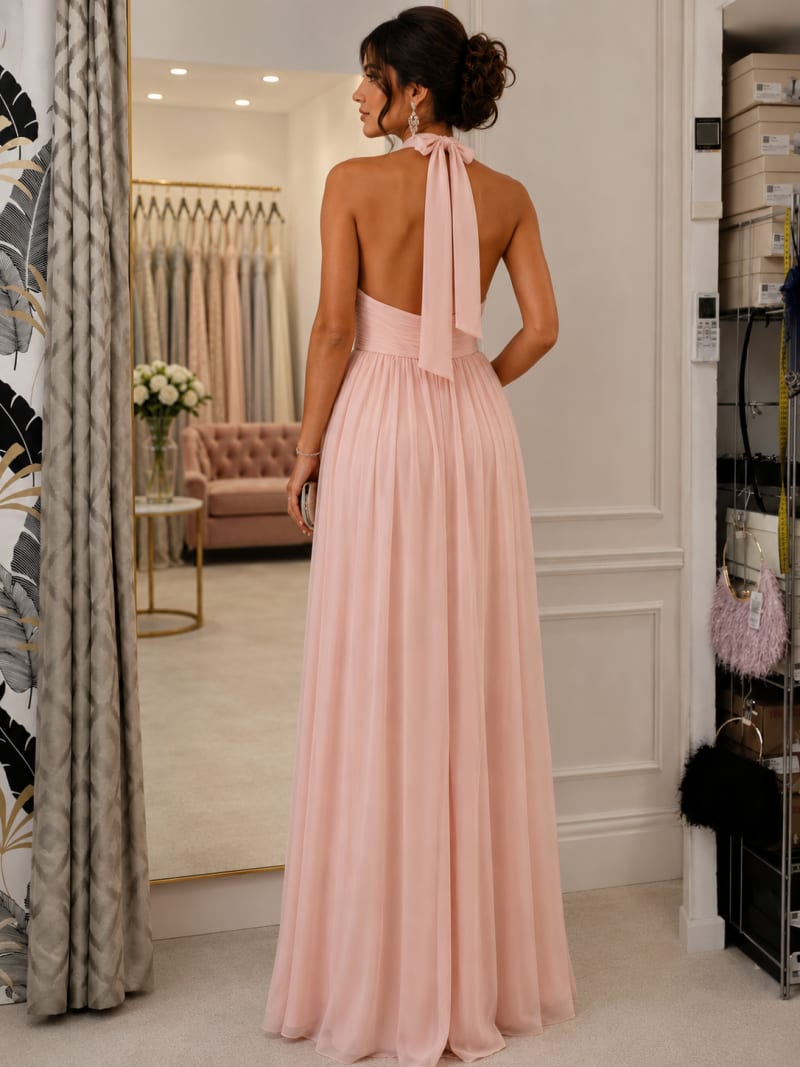 Margot — robe longue bustier mousseline drapée avec fente