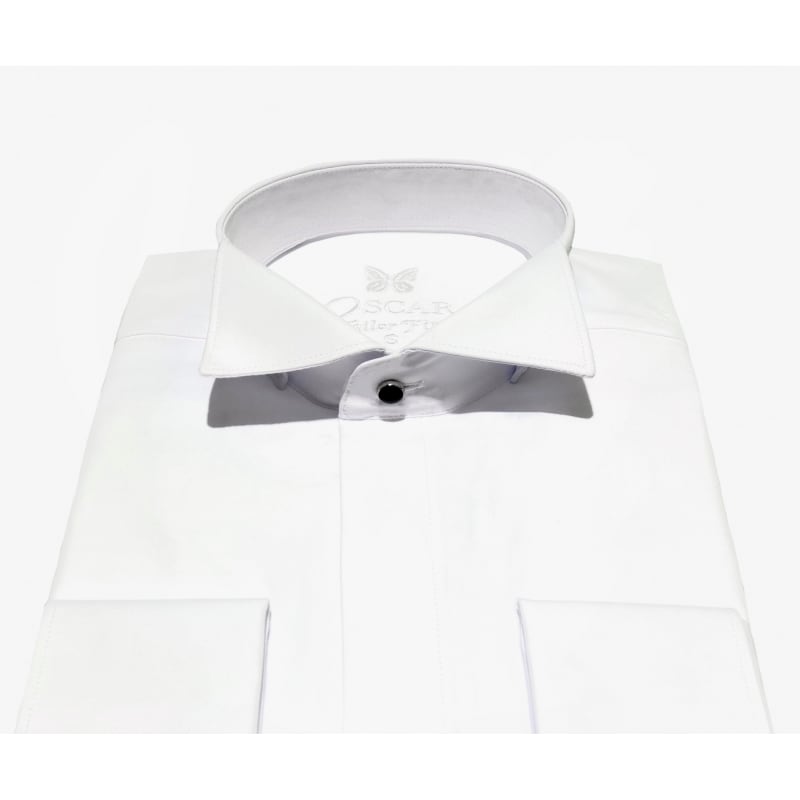 Chemise col cassé blanche 1912 tailor fit poignet mousquetaire