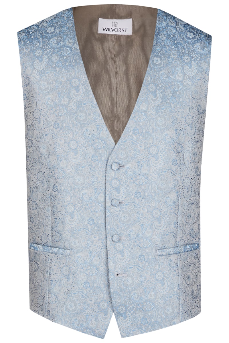 Gilet 447107/36 motifs bleu argentés