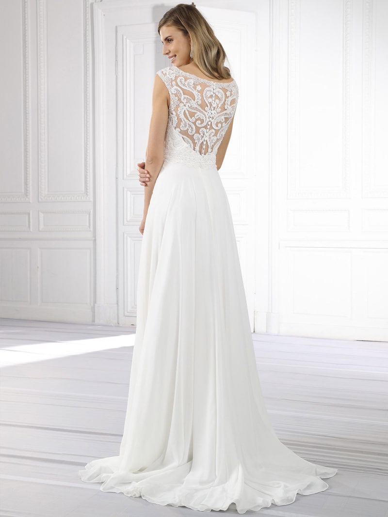 Aziliz — robe de mariée fluide dentelle perles sequins