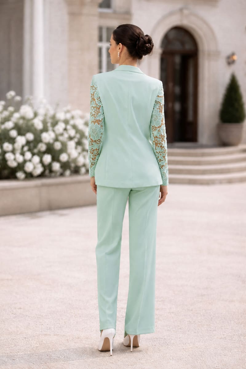 Pantalon Gloria taille classique coupe droite tissu fluide structuré