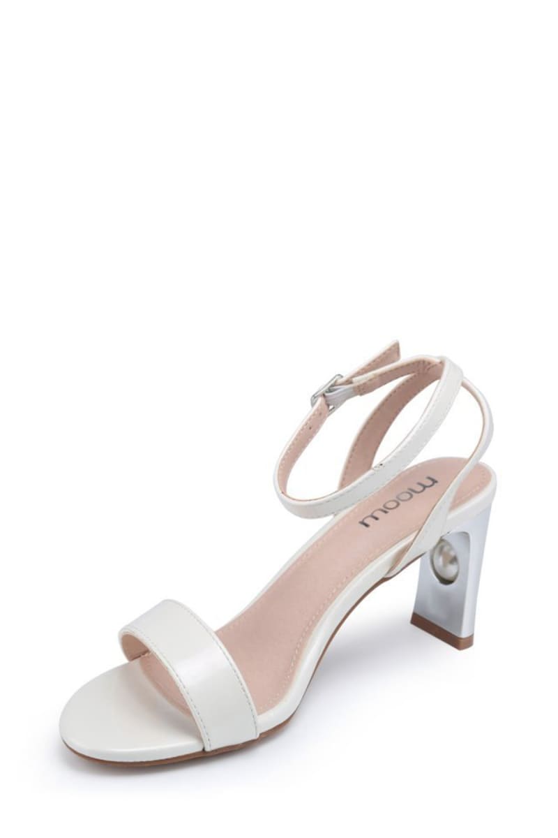 Mela — sandale ivoire lanière talon perle 6 cm