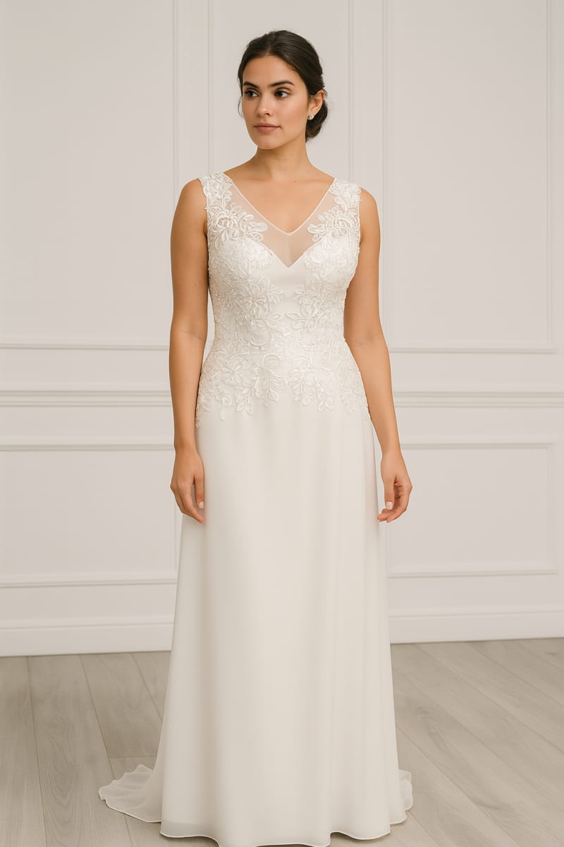 Aelys — robe mariée longue tulle dentelle perles strass