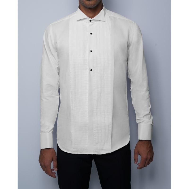 Chemise plastron col cassé 1913 blanche