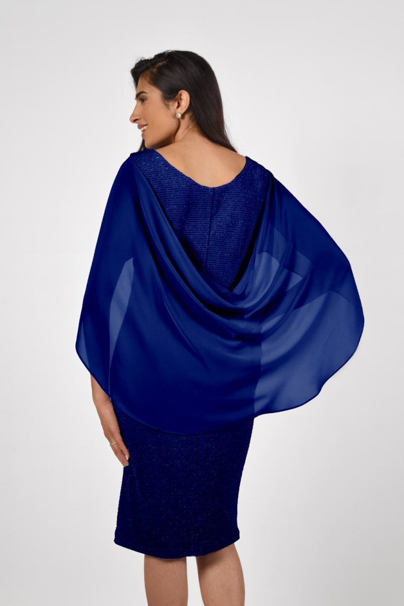 Marianne — robe courte droite mousseline drapée boutons strass taille