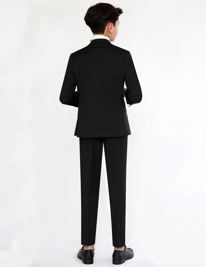 Pantalon Jeremy noir slim ceinture bouton