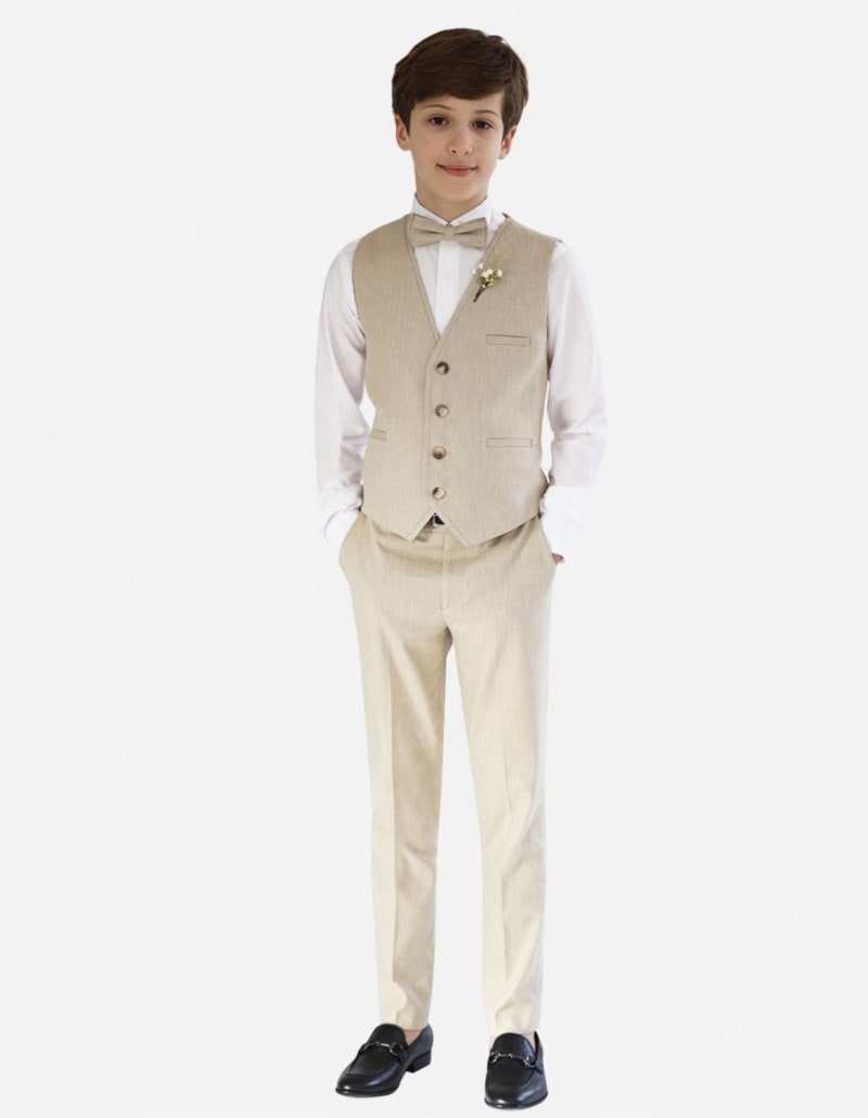 Ensemble costume Garçon Lin Gilet et pantalon