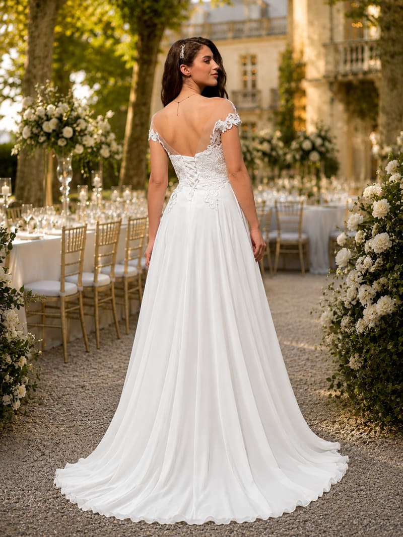 Beverly — robe longue bustier dentelle décolleté cœur ceinture