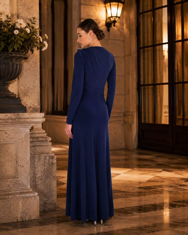 Ellea - Robe longue manches longues drapée