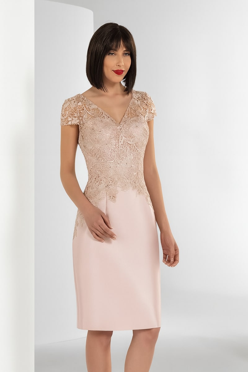 Béatrice — robe cocktail courte broderies strass