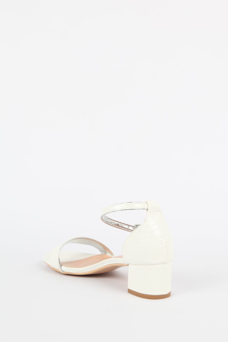 Béthanie — sandale basse talon carré 4cm liseré argenté
