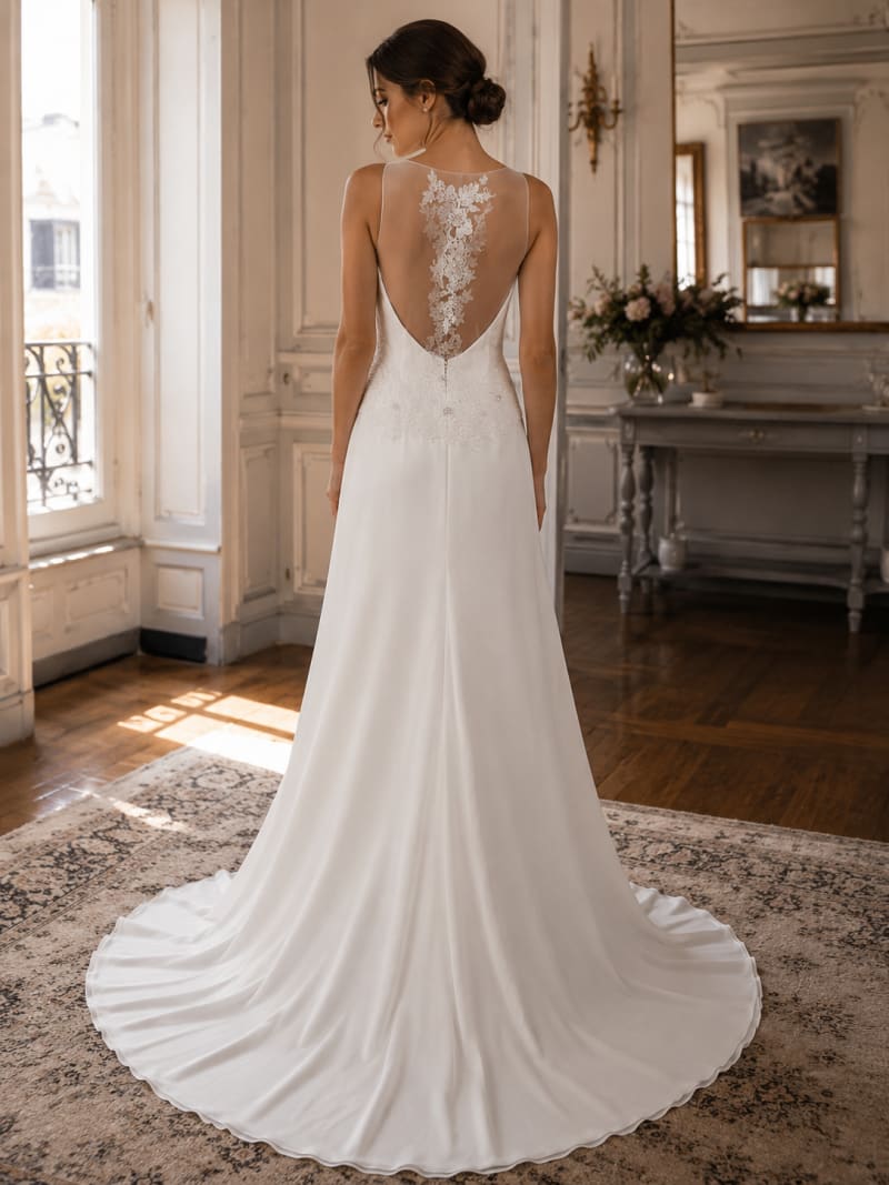 Lisandra — robe de mariée longue dentelle et traine