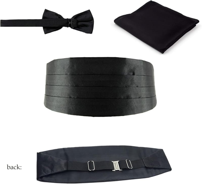 Ensemble ceinture de smoking + nœud papillon + pochette