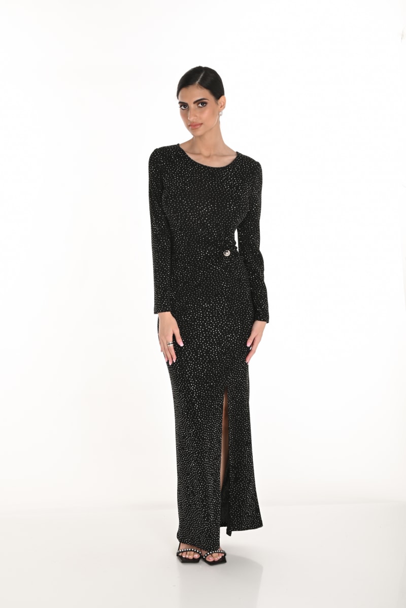 Caissy - Robe longue scintillante à manches longues