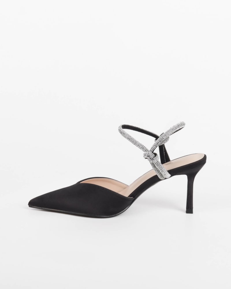 Clémia — escarpins ouverts satin bride bijou talon fin 6 cm