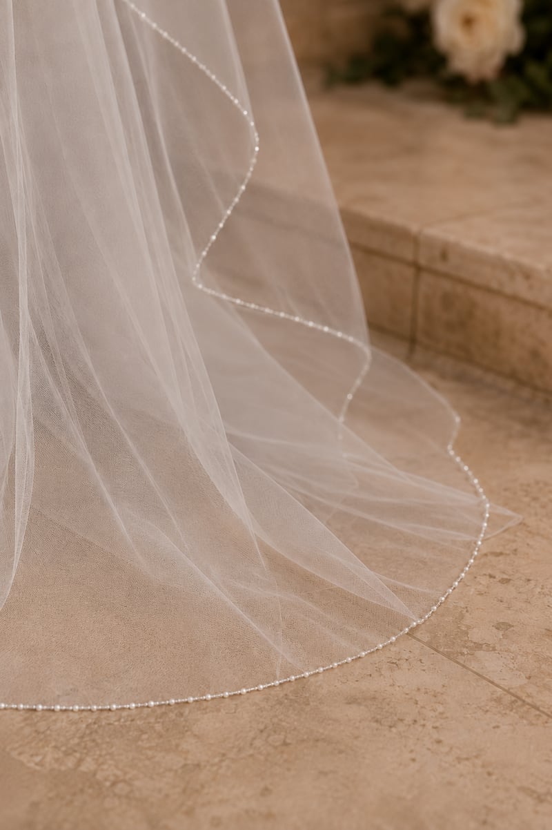 Voile VL6630 - long 3 mètres avec bordure perlée