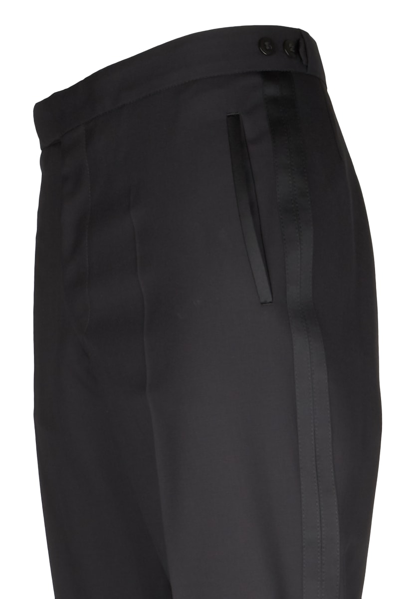 Pantalon de smoking 401214/10 coupe X pinces et double bandes satin