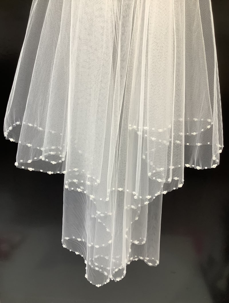 Voile VL6615 - tulle et bordure perlée 1.5 mètres