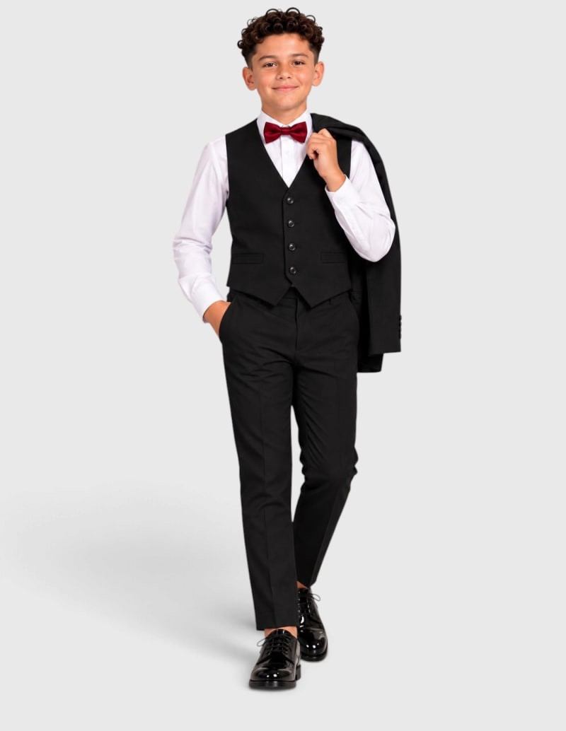 Gilet Jeremy noir boutonnage droit