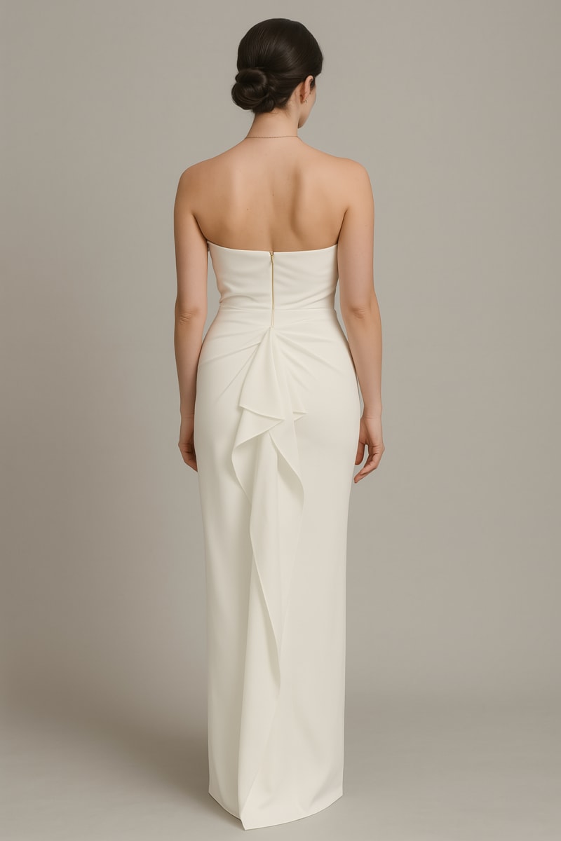 Precillia — robe asymétrique plissé volant fente arrière