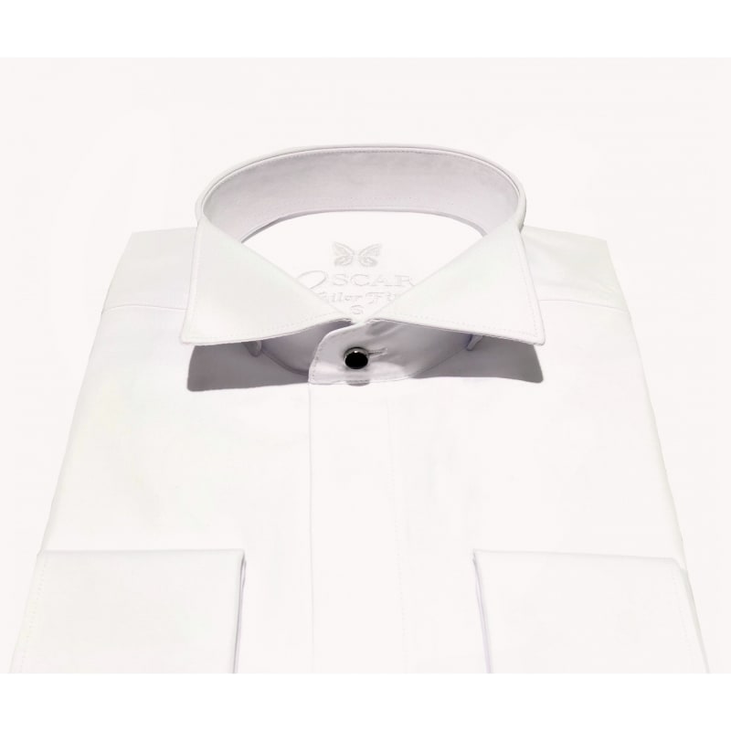 Chemise col cassé ivoire tailor fit poignet mousquetaire