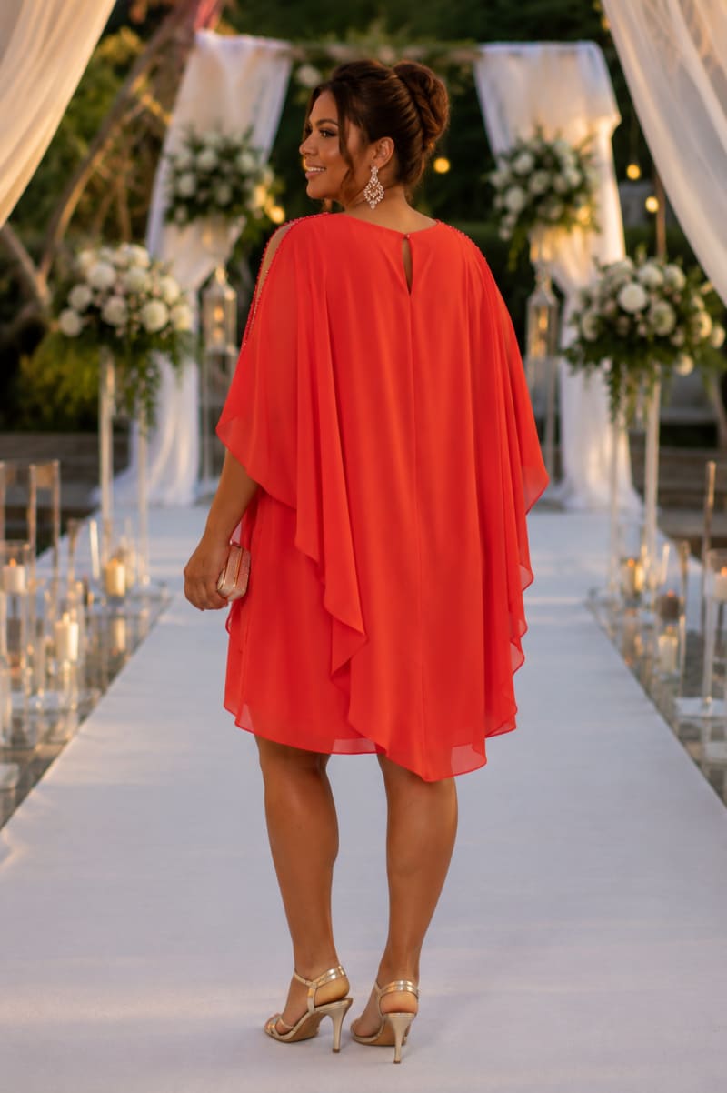 Anissa — robe cape fluide décolletée perles