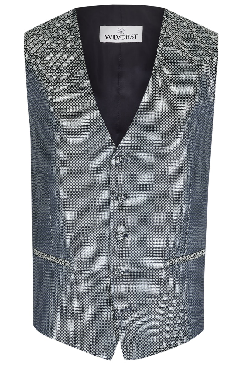 Gilet 427111/43 bleu et vert motifs géométriques