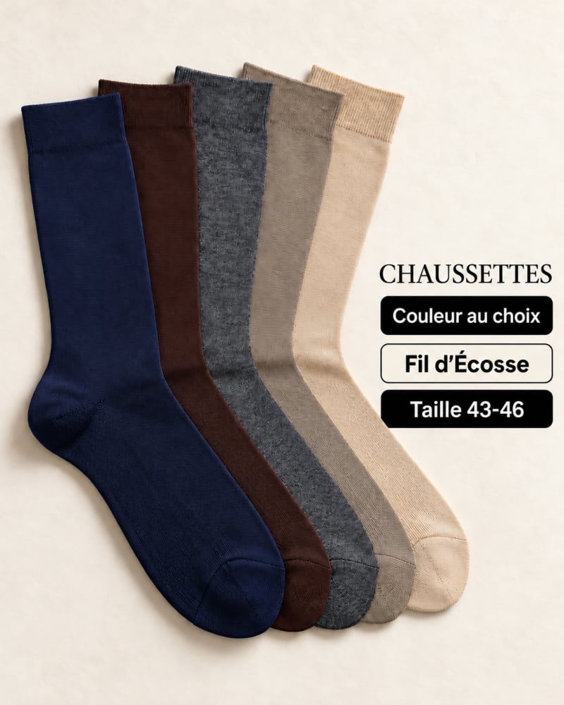 Chaussettes en fil d'Ecosse couleur au choix