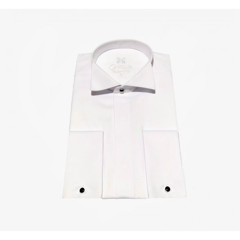 Chemise col cassé blanche 1912 tailor fit poignet mousquetaire