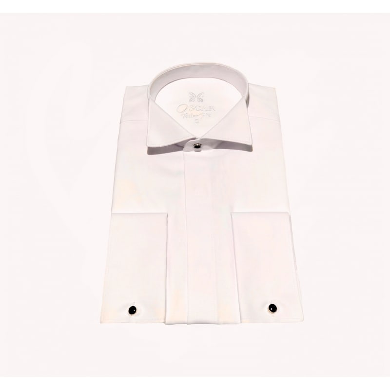 Chemise col cassé ivoire tailor fit poignet mousquetaire