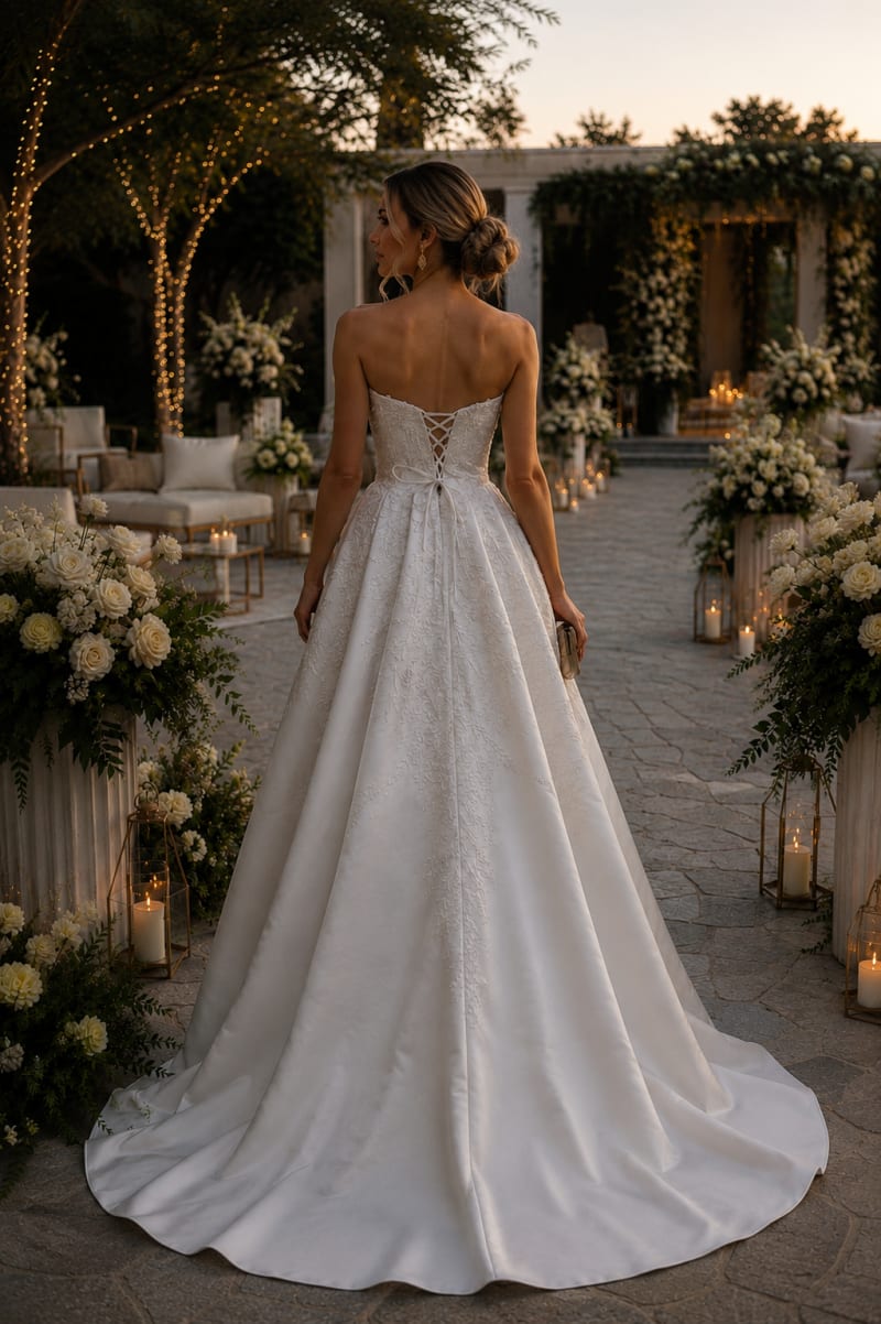 Dafné - Robe de mariée princesse en satin et dentelle
