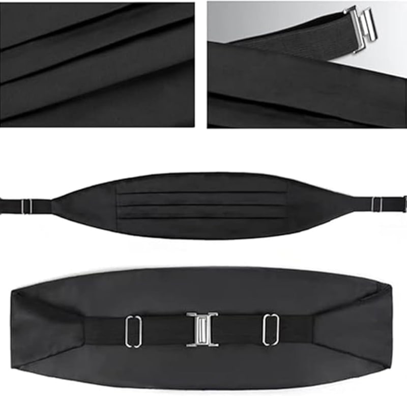 Ensemble ceinture de smoking + nœud papillon + pochette
