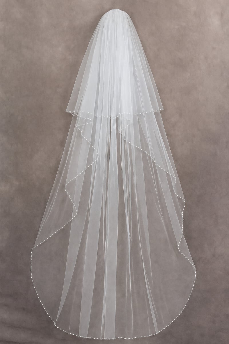 Voile VL6630 - long 3 mètres avec bordure perlée
