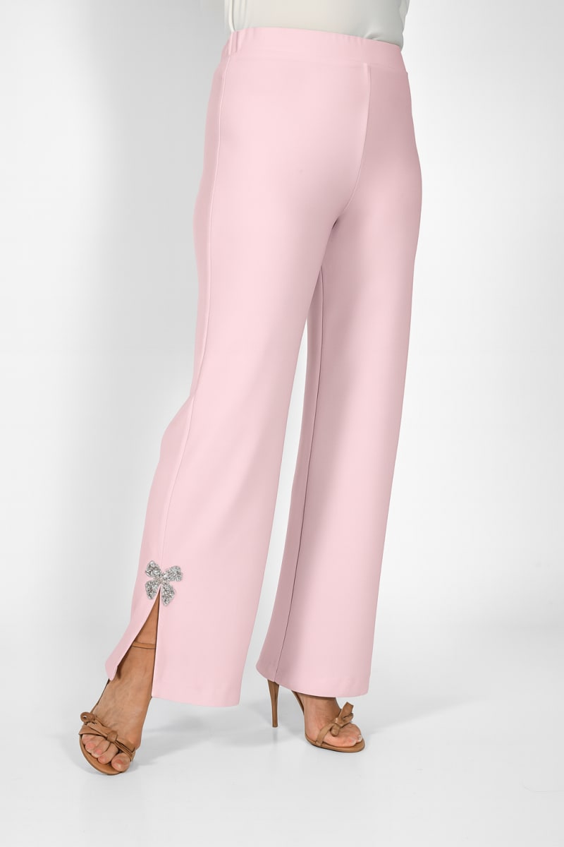 Pantalon Ilda coupe droite fente côté nœud pailleté
