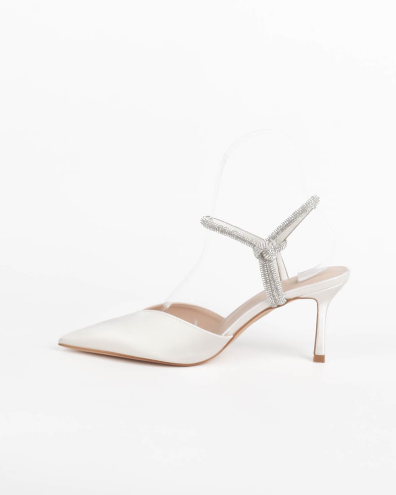 Clémia — escarpins ouverts rose poudré bride bijou talon fin 6 cm