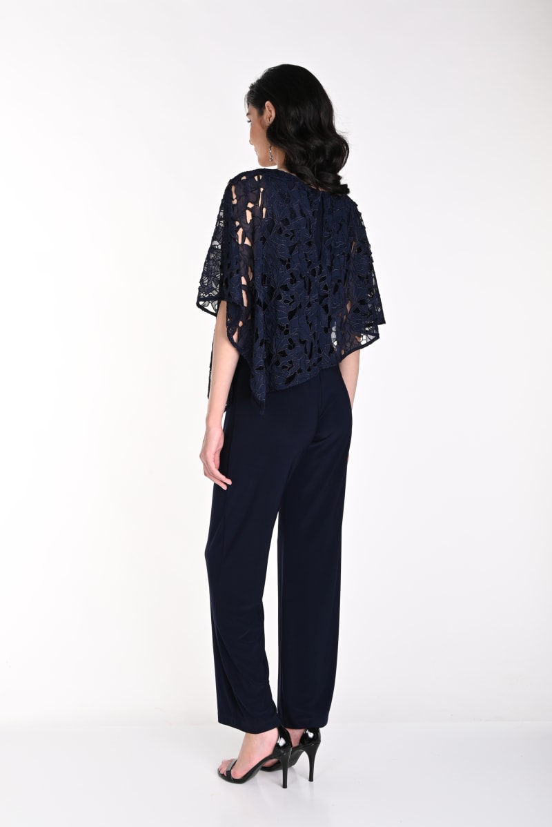 Lania — combinaison pantalon jersey cape guipure